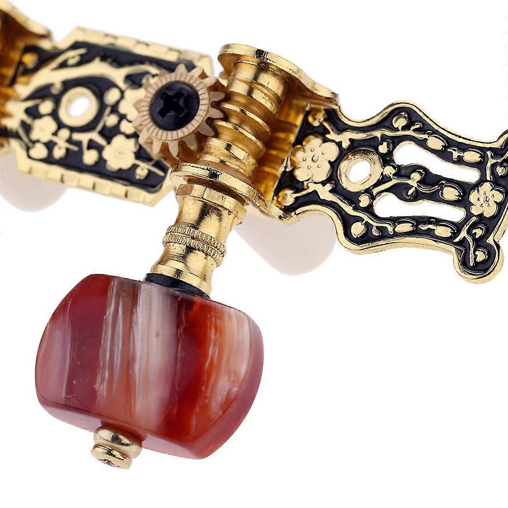 Alice AO-020HV2P 2pcs(Left + Right) Classical Guitar Tuning Key Gold /Black Plated Peg Tuner Machine Head(long) String Tuner