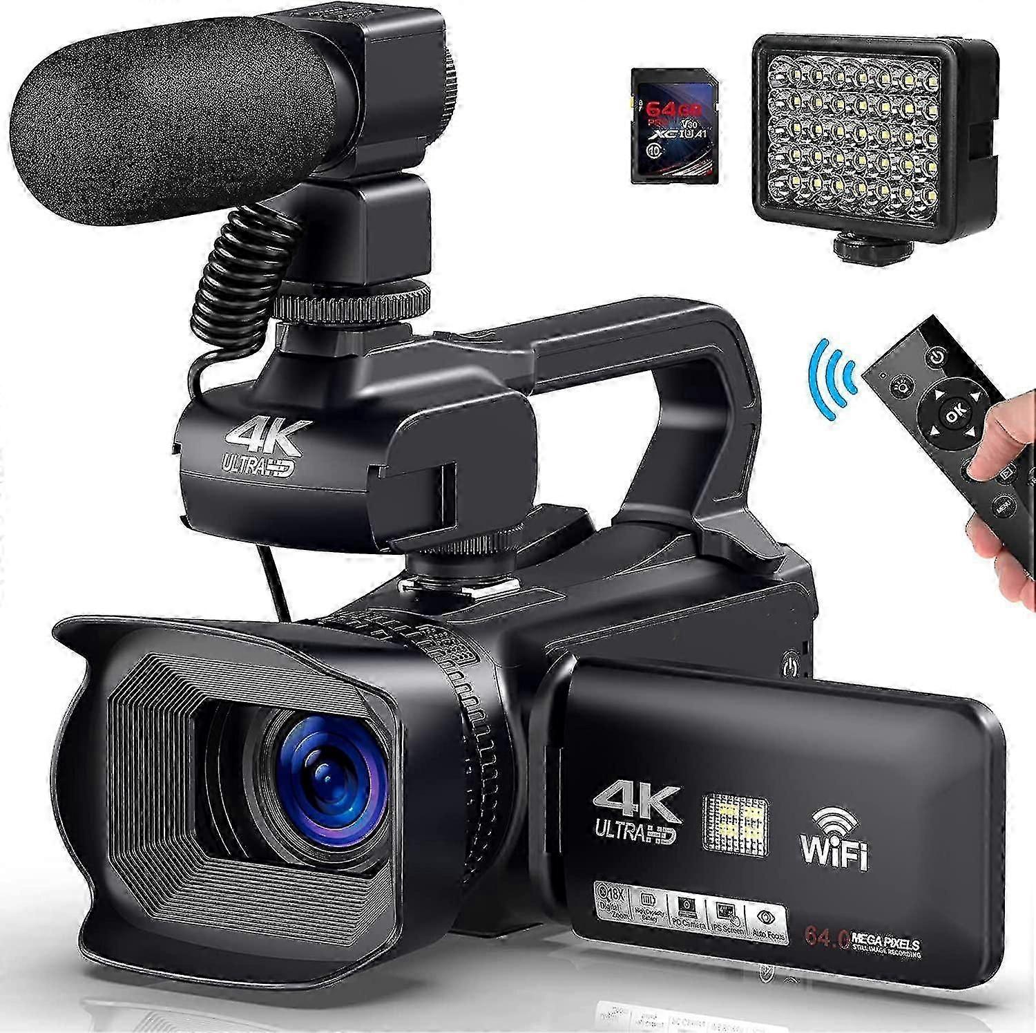 Camcorder 4K Touch Screen 18x Digital Zoom
