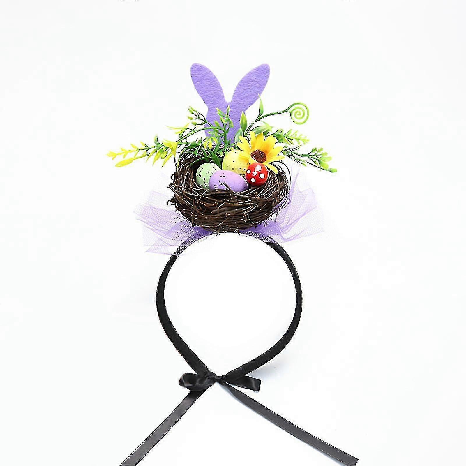 Easter Celebration Headband with Rabbit and Nest Design, Perfect for Both Kids and Adults