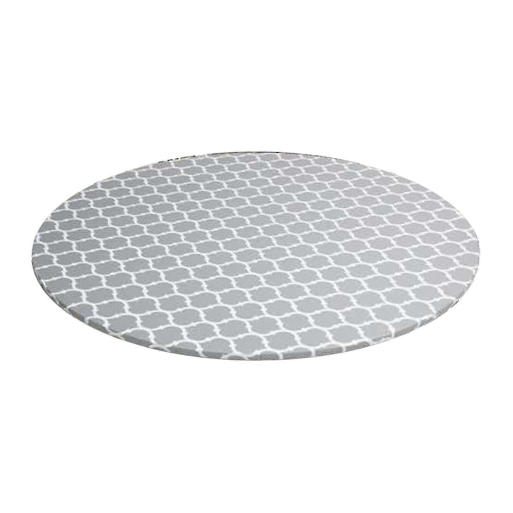 Round Tablecloth with Elastic Edge Waterproof Oil Proof PVC Table Cover for Various Brands
