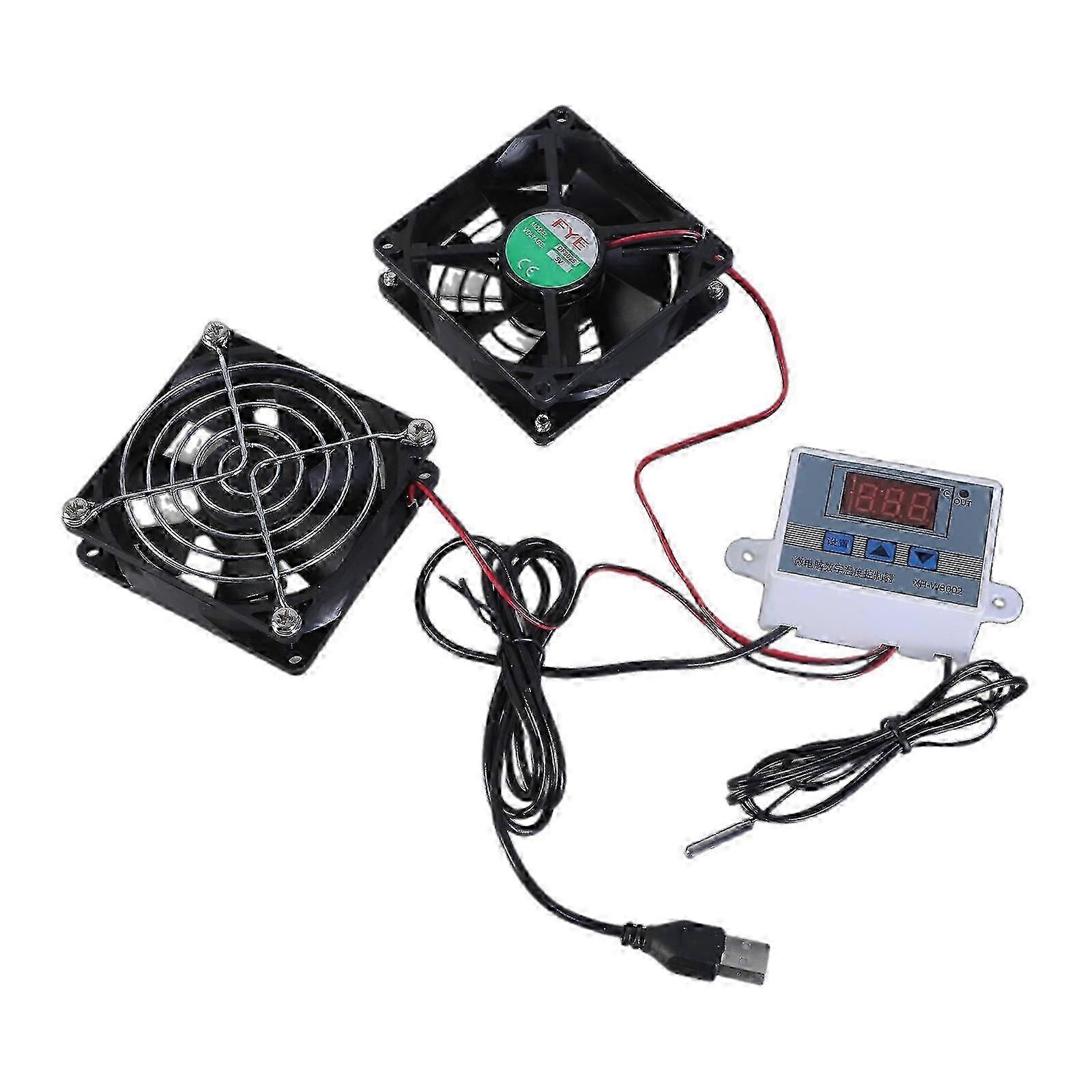 USB Quiet Cabinet Fan for AV Cabinets with 0-40 Thermostat Control Low Noise Cooling Fan 5V1A Input 110cm USB Cable