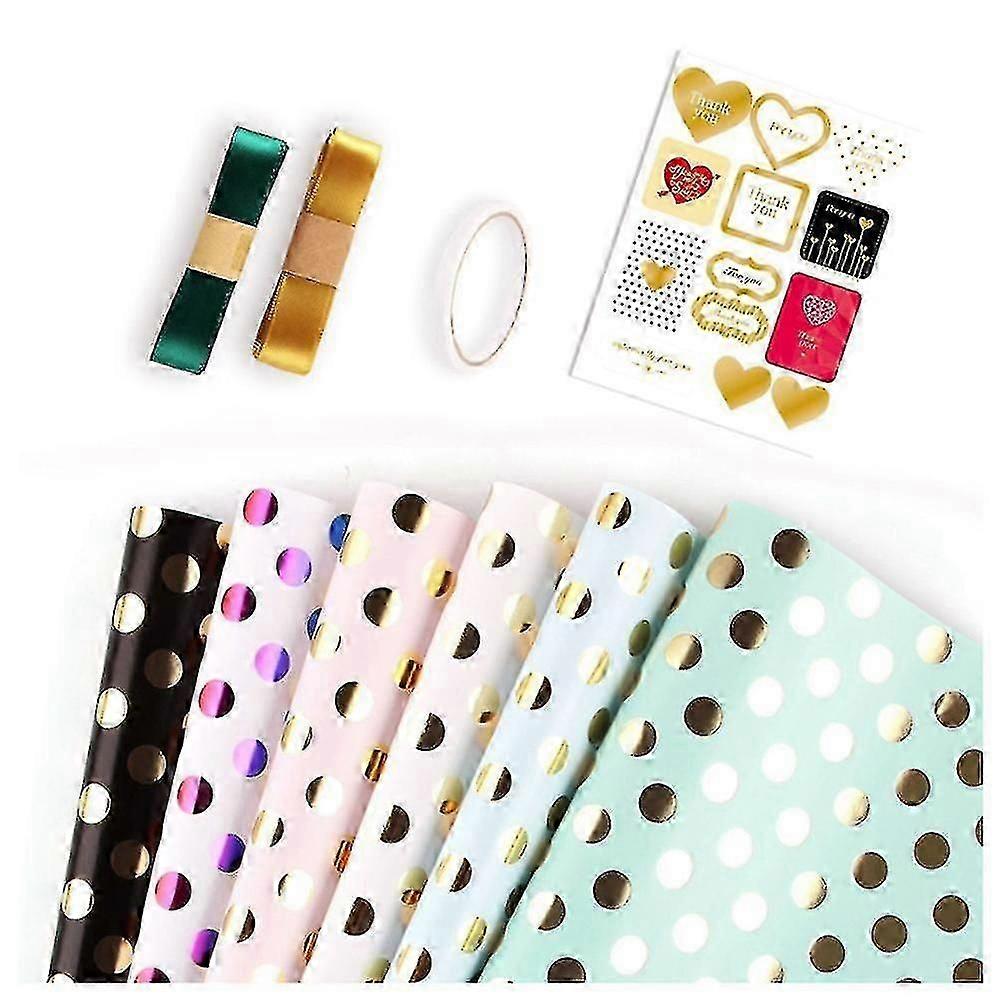 Dots Wrapping Paper Roll For Adults With 6 Different Patterns