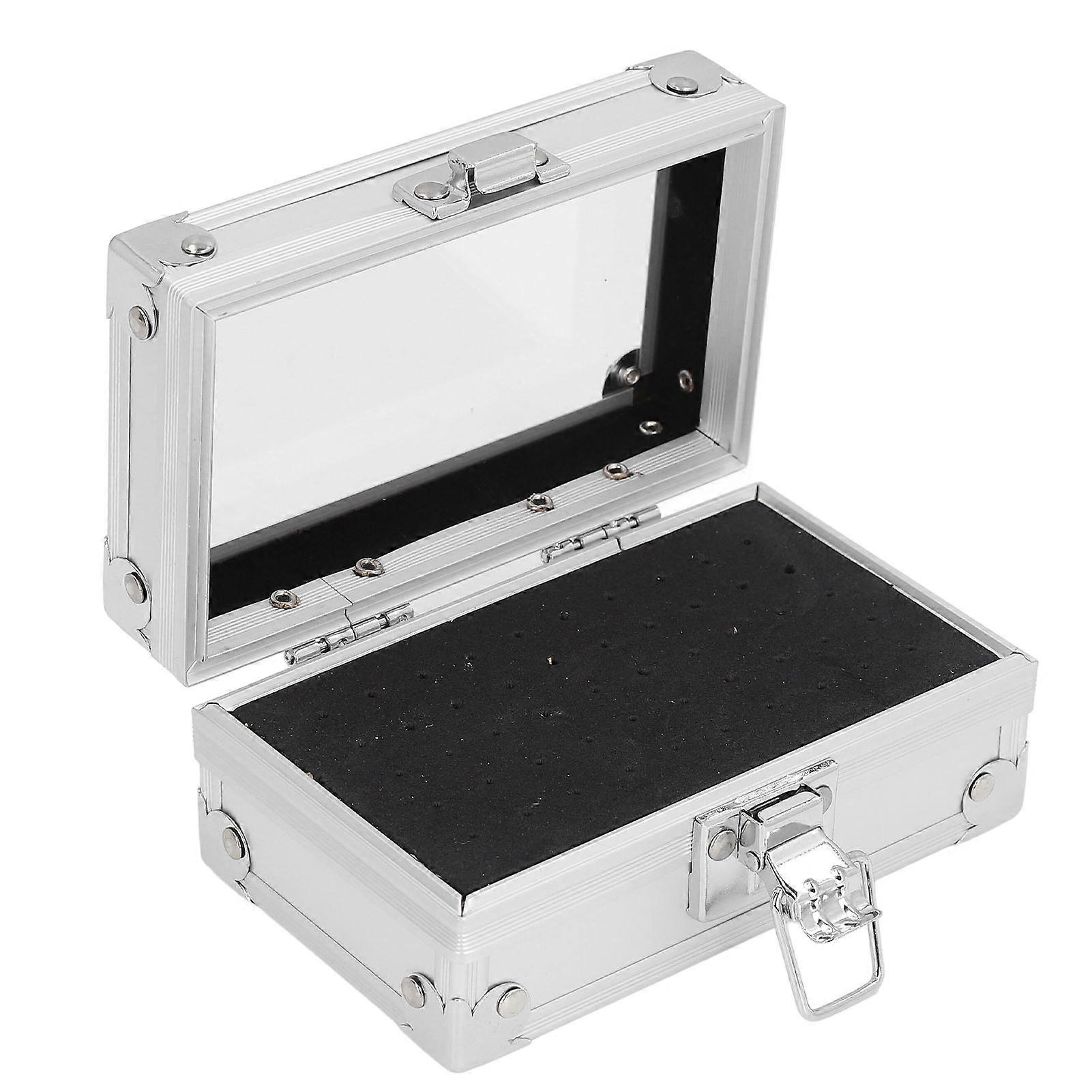 Nail Drill Bits Holder Dustproof Drop Resistant Multi Hole Nail Drill Bits Stand Displayer Organizer Container Silver 