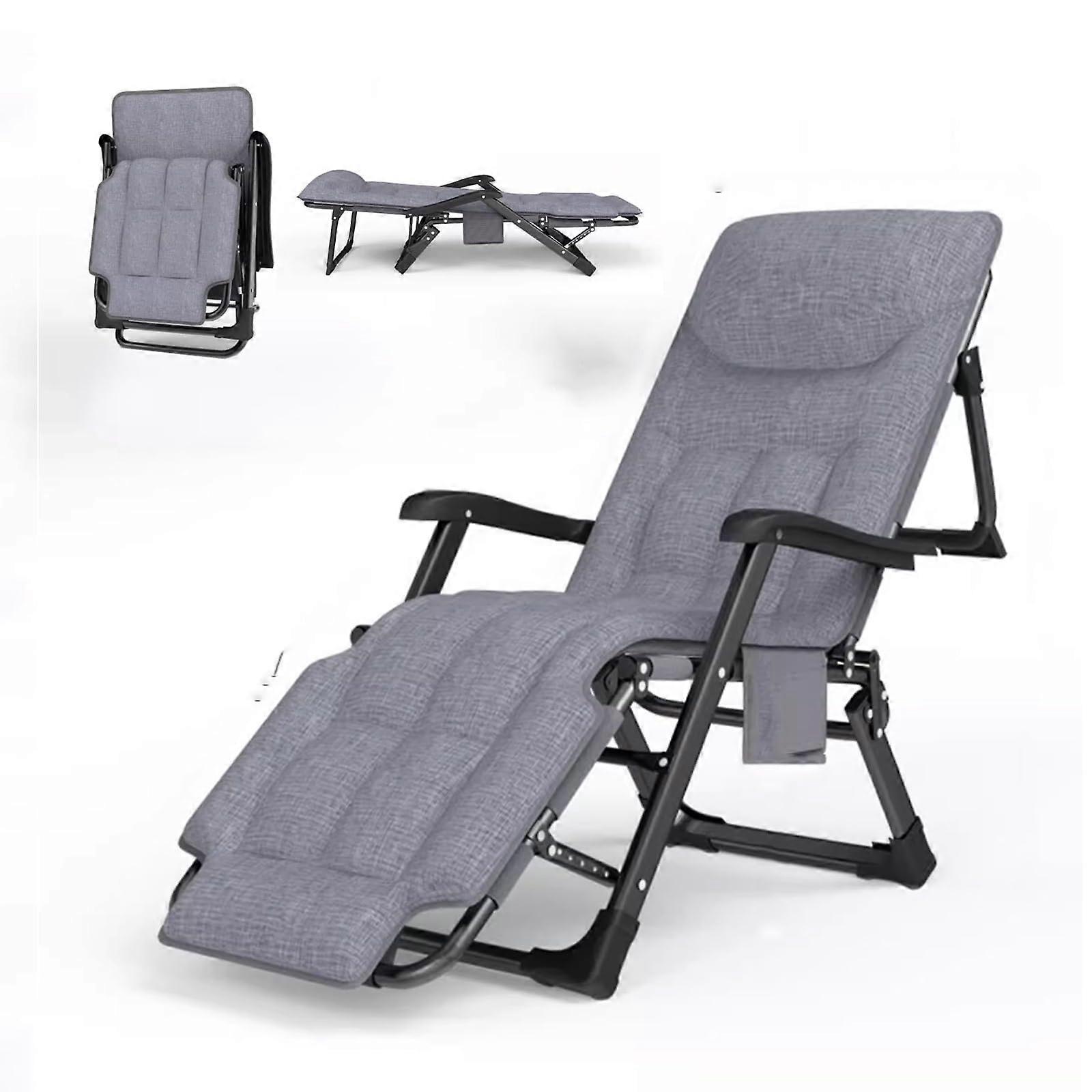Camp Bed with Mattress, 2 Backrest and 5 Foot Positions, Folding Bed, Camping Bed with Side Pockets, Massage Armrest, Load Capacity 200 kg