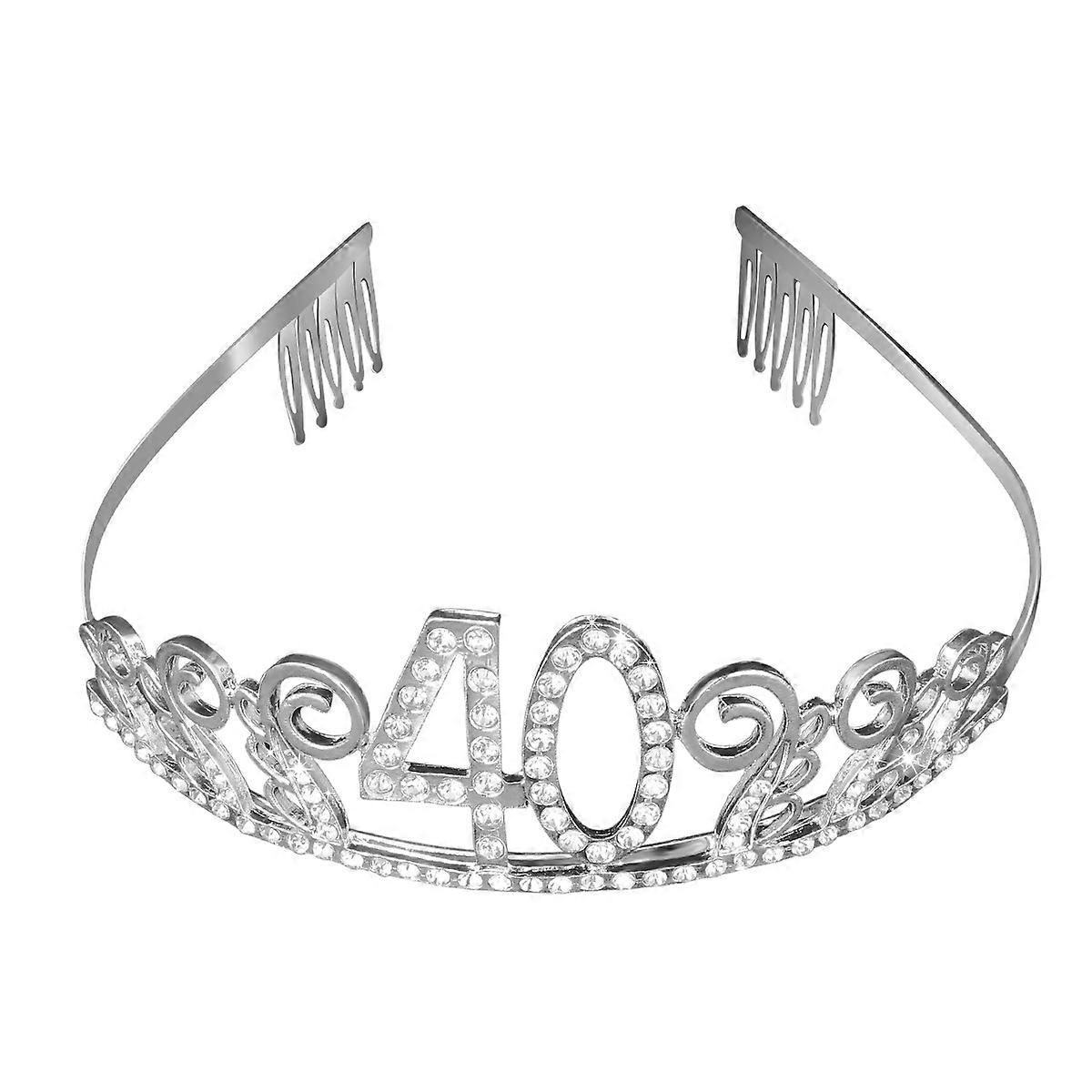 Secure Fit Crystal Crown with Combs for Birthday and Dance Events