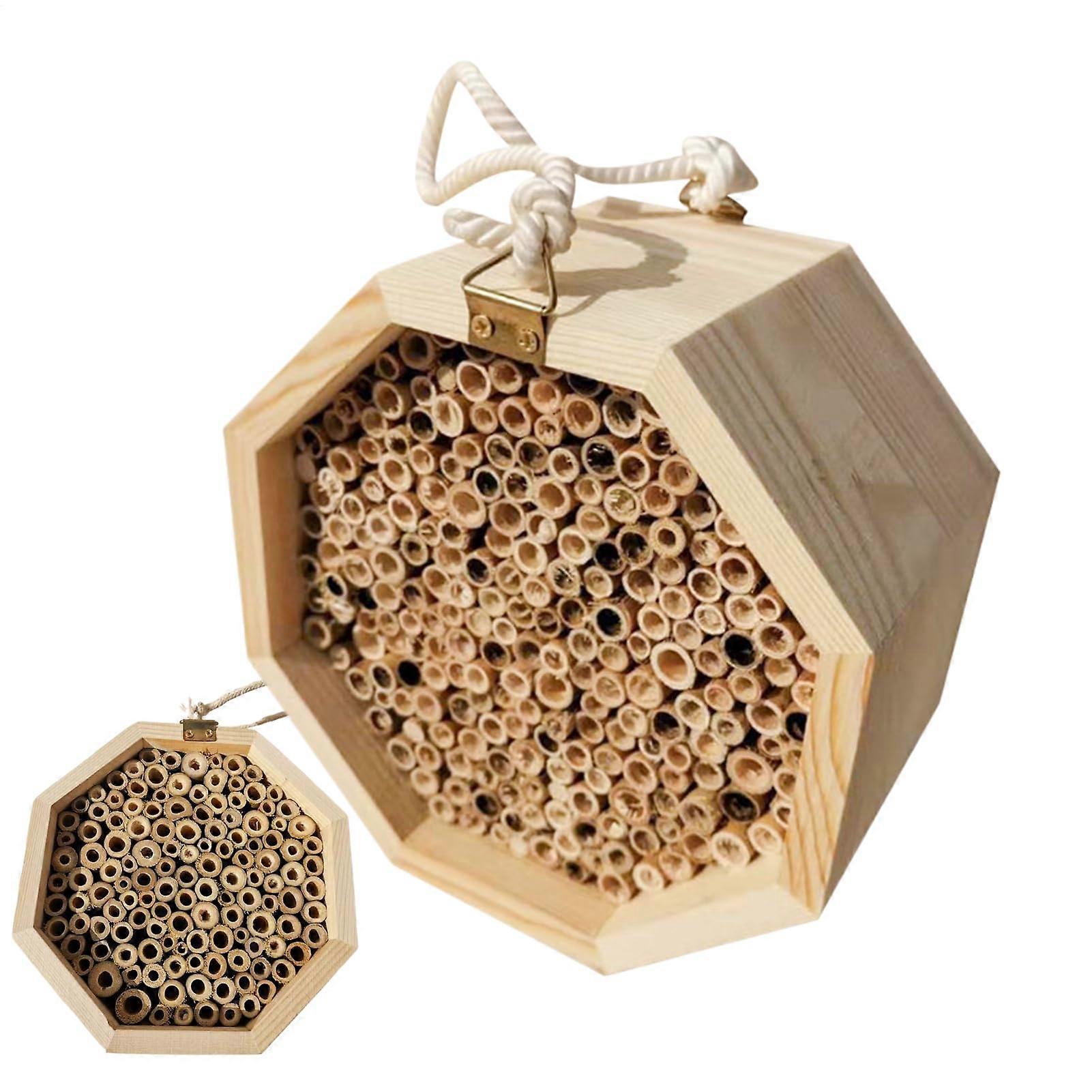 Bienenhaus | Wooden Habitat for Pollinators - Bee Palace, Butterfly House, Wasp Habitat for Garden, Yard, Terrace