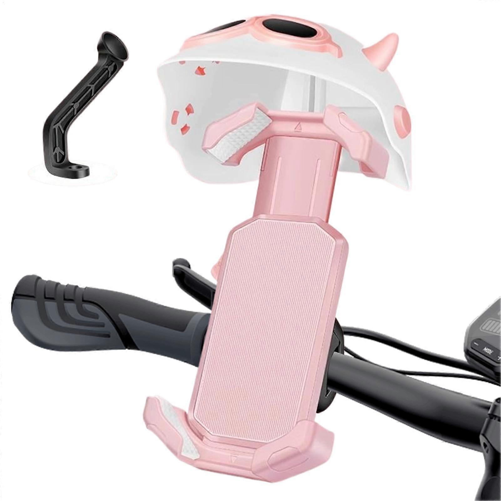 Bike Rack for Bicycles - 360-Degree Rotating Phone Mount with Solar Shield, Compatible with Bikes and Scooters, Pink