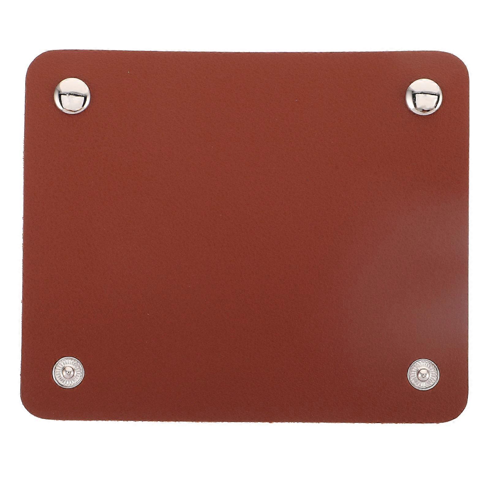 Pu Pull Handle Grip Wrap Luggage Trolley Handle Protector Rectangular Brown 12.00X10.00X0.50cm Hand Protection 1Set