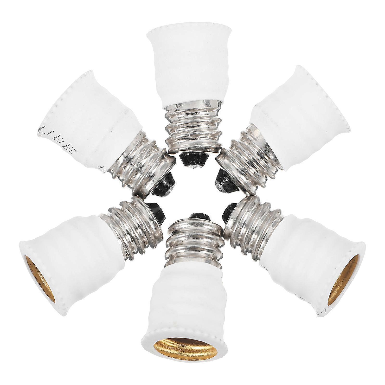 Lamp Base Adapter E12 to E14 Light Bulb Converter for Home and Office Use Glass Material 6Pcs