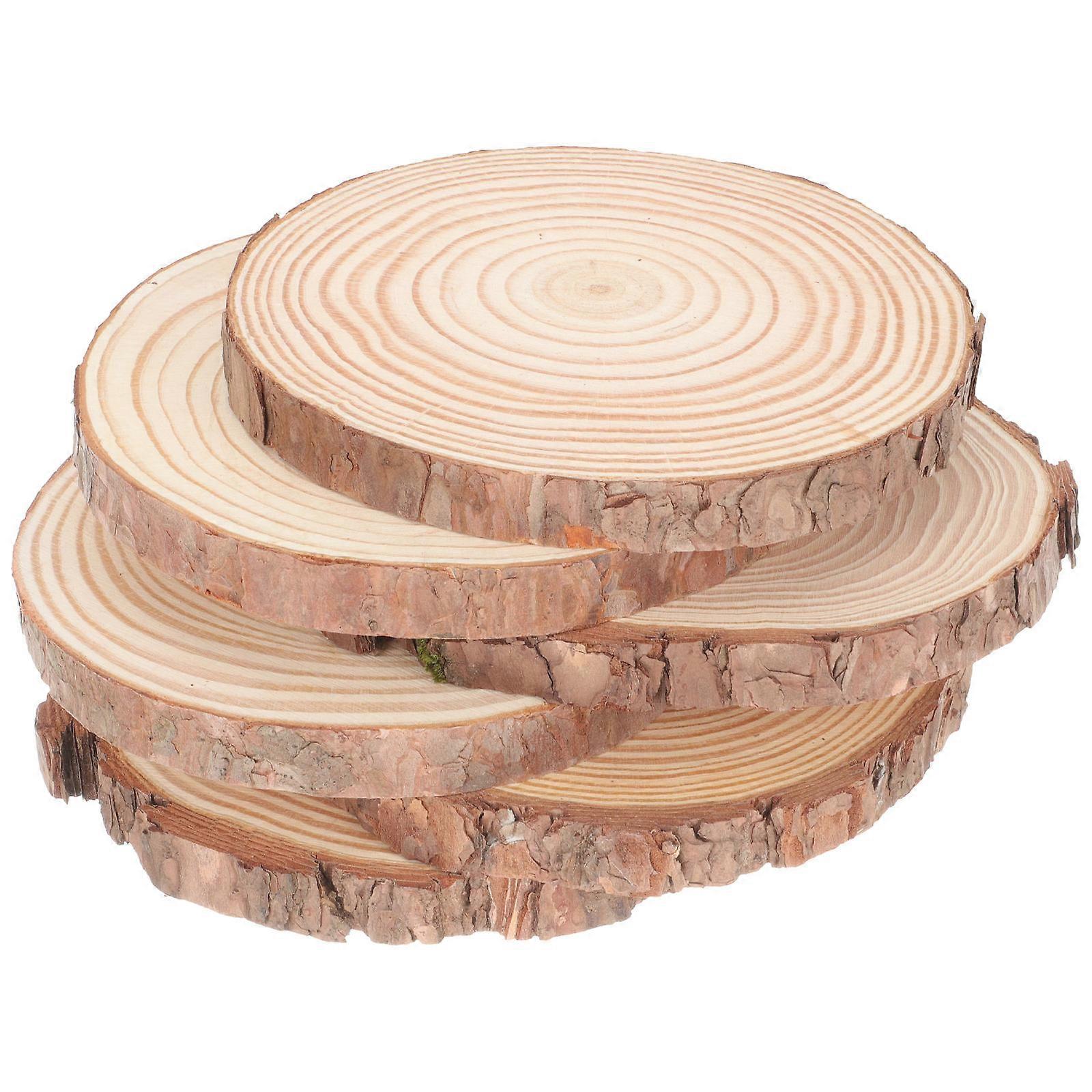 It sounds like you're referring to a product listing or description for **natural, unfinished round wood slices** that are suitable for DIY crafts,