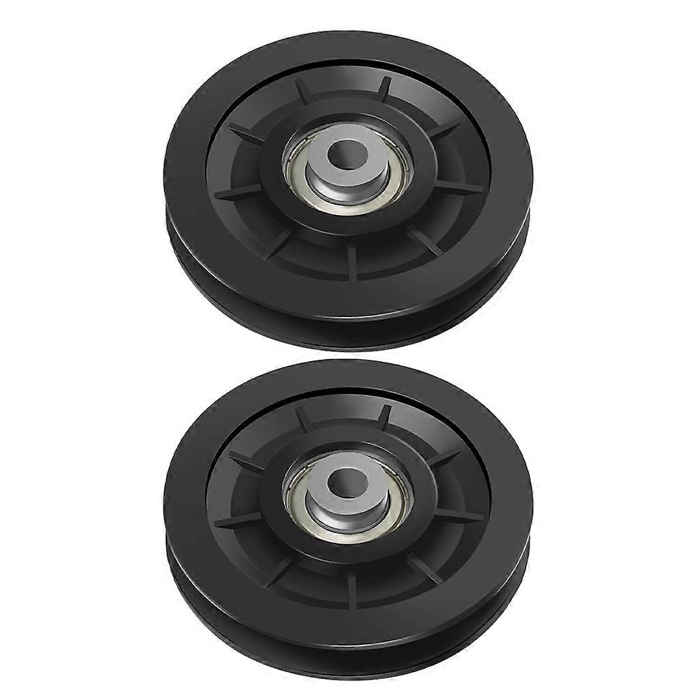 プラスチックプーリーホイールは、フィットネス機器ジムのセットアップスムーズなスライドノイズリダクションラウンドブラック10.00X10.00X1.60CM 2個を交換します