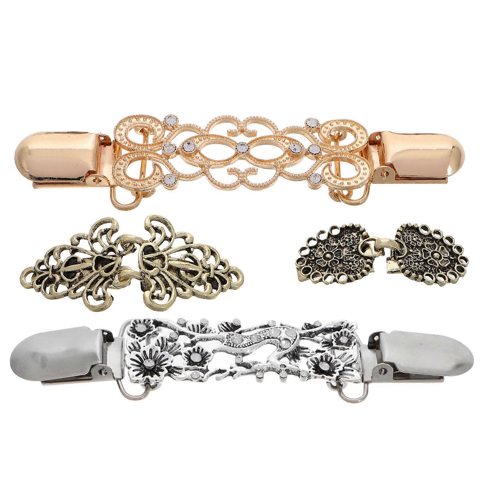 Retro Shawl Clips Elegant Sweater Clasps For Daily Wear 11 50X3 00X1 00CM 4Set