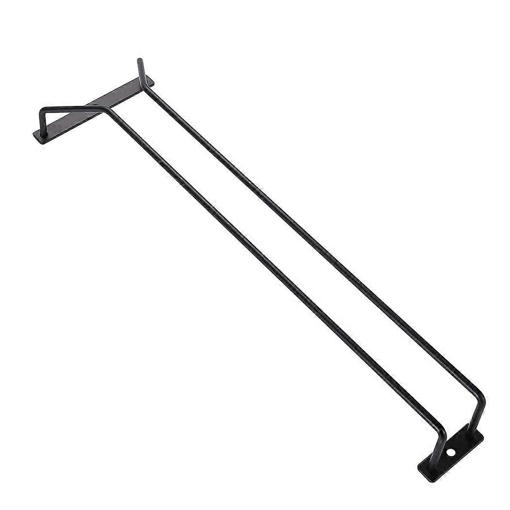 16" Black Under Cabinet Wine Glass Holder for Stemware Storage, Kitchen Organizer, Space-Saving Design