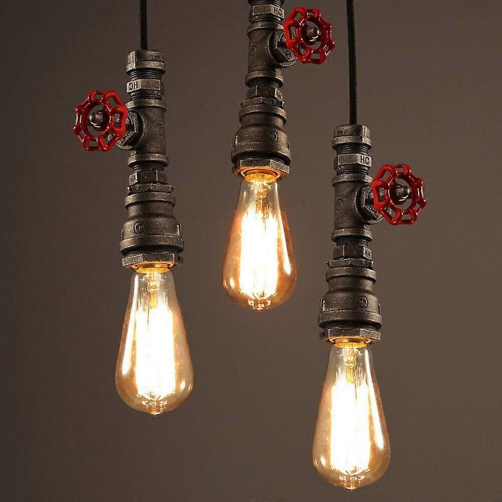 Vintage Industrial Pendant Light Steampunk Iron Retro Lamp E27 Socket 2 Pack Bulb Not Included