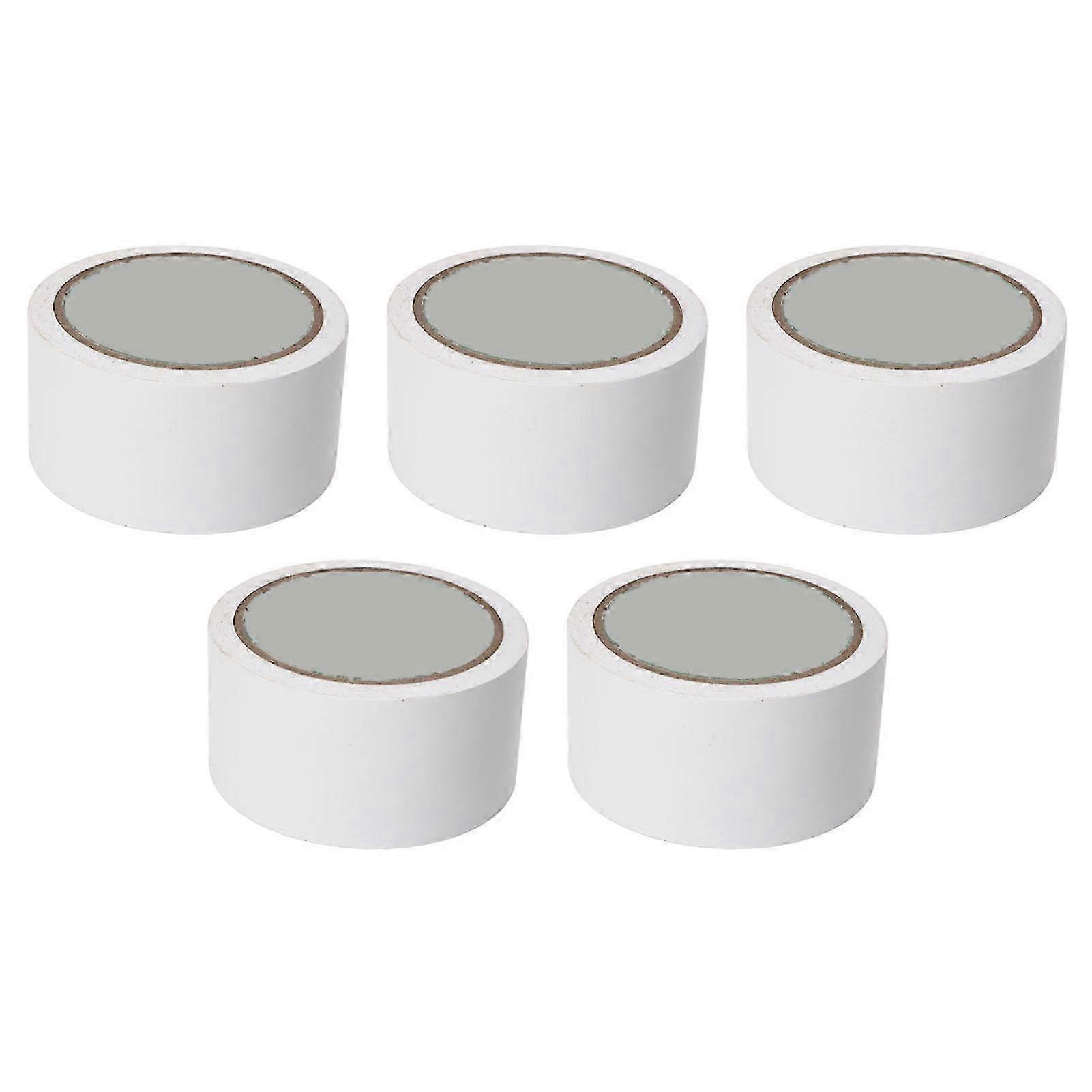 5 قطع شريط تعليم الأرضيات 5 سم عرض شريط لاصق أرضي لوضع علامات على خط المنافسة الميدان صالة للألعاب الرياضية كرة السلة الكرة الطائرة ملعب تنس أبيض