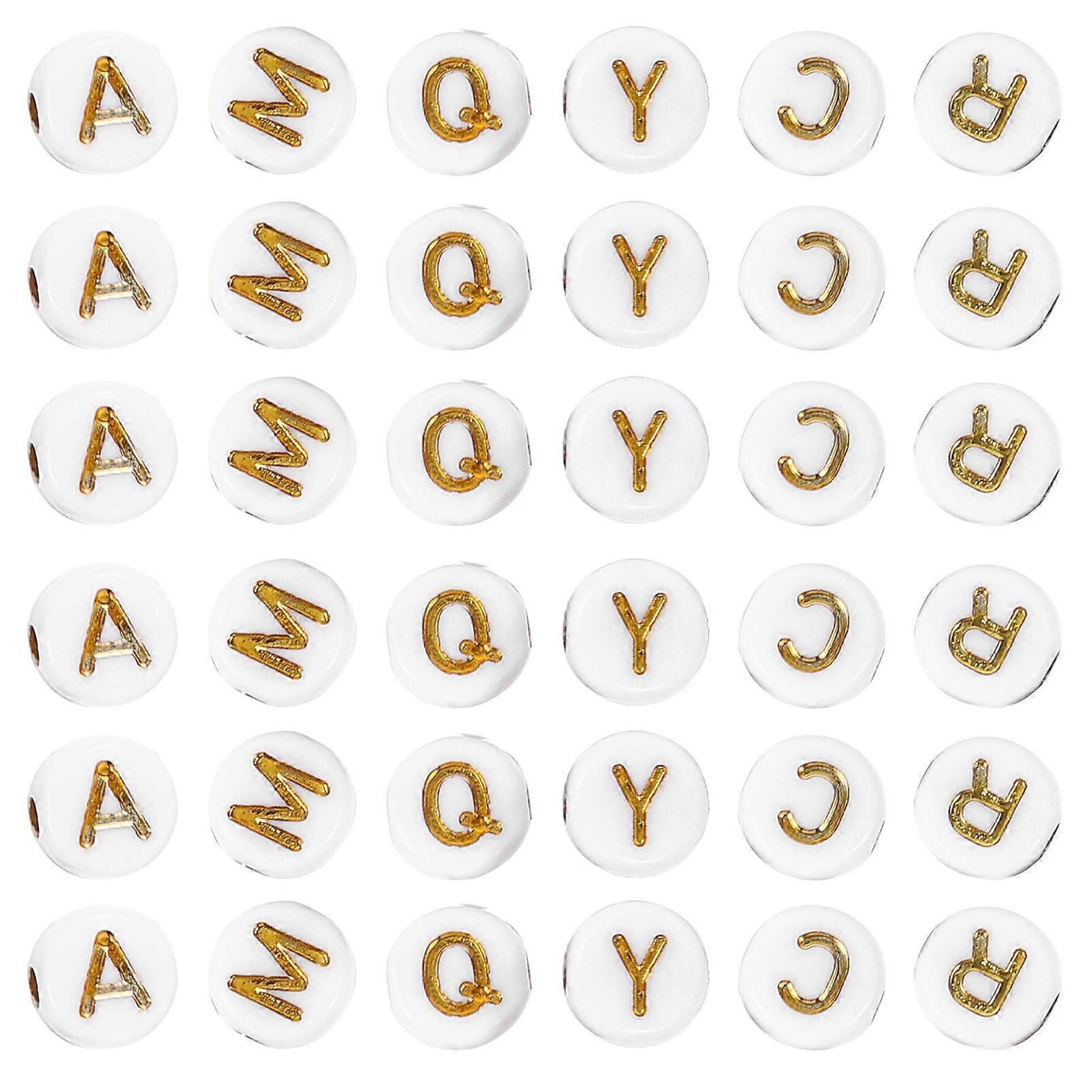 バルクレタービーズカラフルなレタービーズラウンドルーズビーズDIY愛好家プレゼントアクセサリー0.7X0.4cm 500個