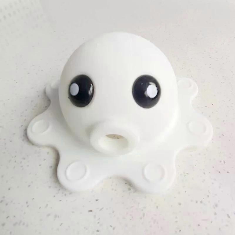 Silicone Bathtub Drain Cover,Suction Cups Octopus Tub Overflow Drain Cover For Deeper Bath Adds Water Bathroom Spa Accessories