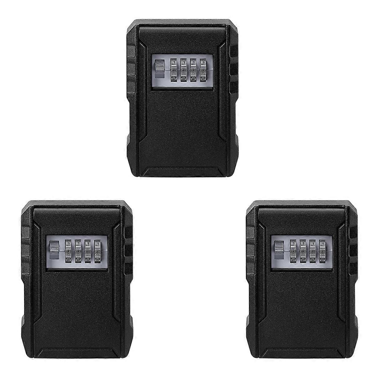 3X Metal Password Key Box Wall Mounted 4 Digits Password Storage Box Waterproof Anti Theft Safe Lock