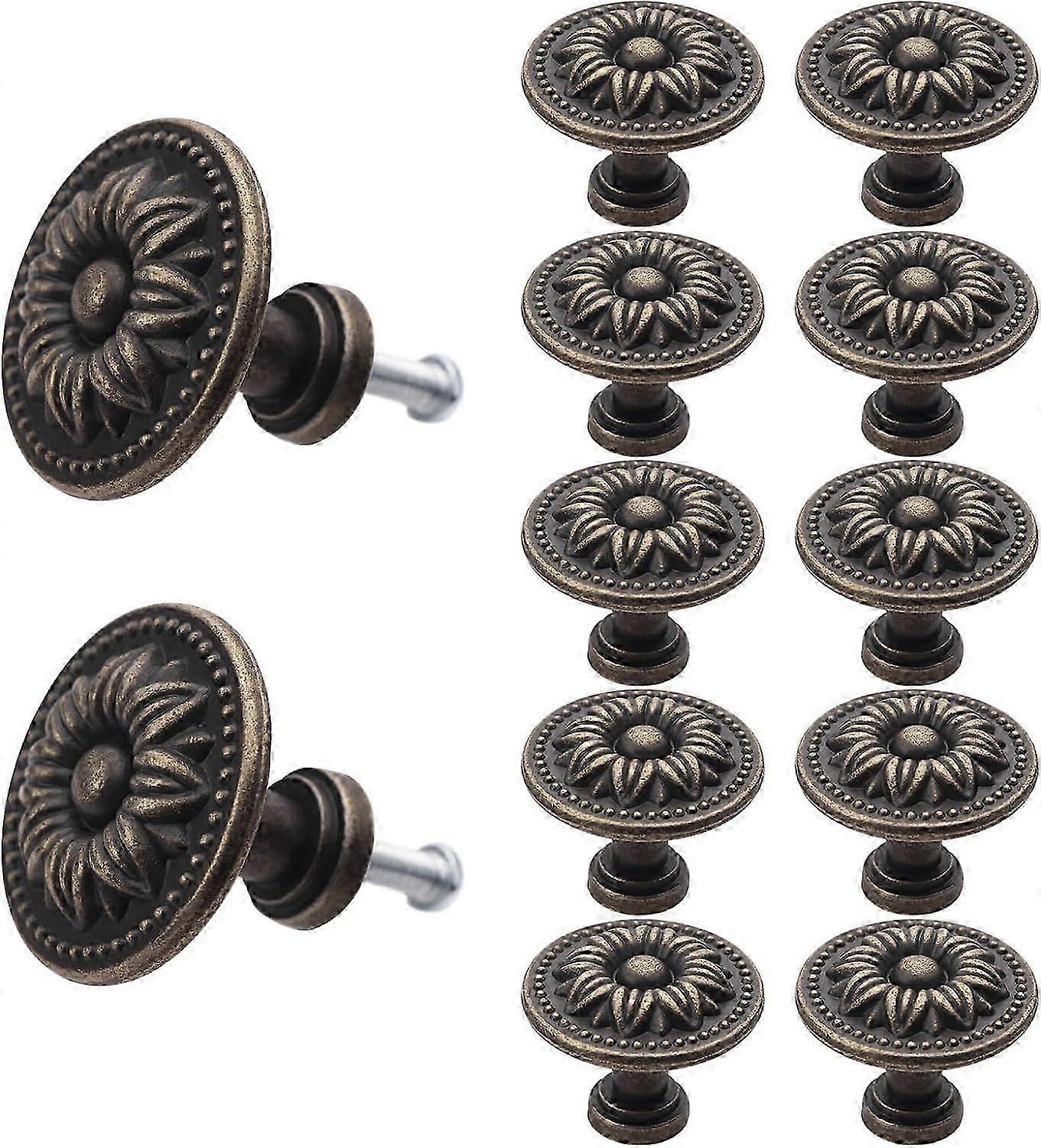 12-Pack Drawer Knobs, Vintage Cabinet Door Knobs with Screws