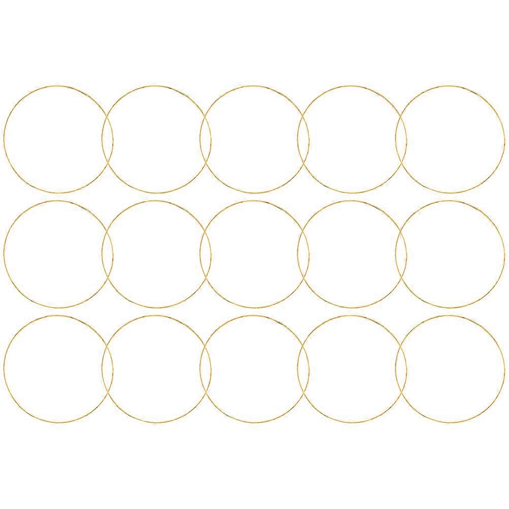 Metal Hoops For Crafts Dream Catcher Rings Home Decor Round Shape Golden 20cm Diameter 15Pcs