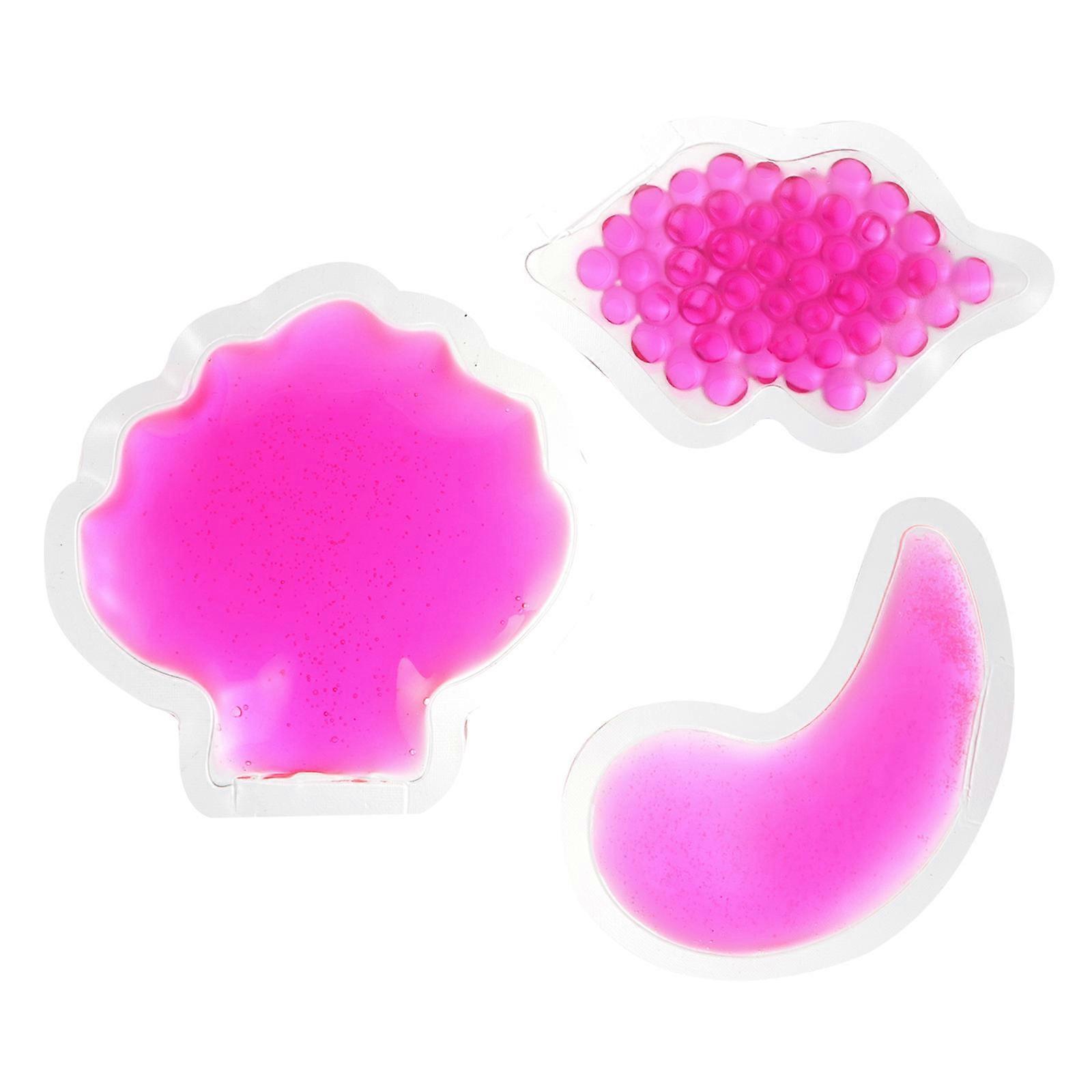 Reusable Cooling Eye Patches PVC Material Cold Pack for Eyes 9.8x9.5cm Rosy 3Pcs
