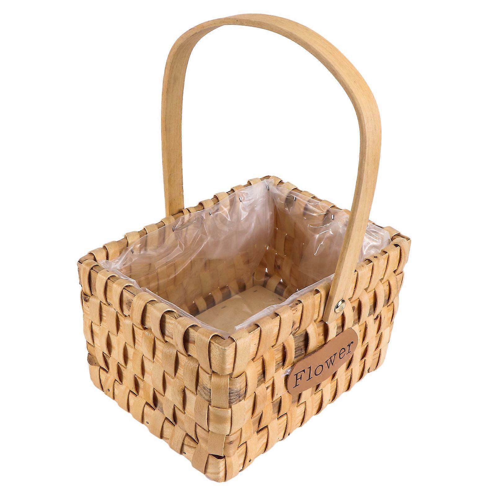 Bridal Flower Basket Portable Design Natural Style Bedroom Decoration 1Pc