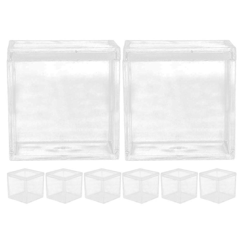 Small Display Box Clear Acrylic Square Cube Mini Candy Container Wedding Party present Giving Occasions 8Pcs