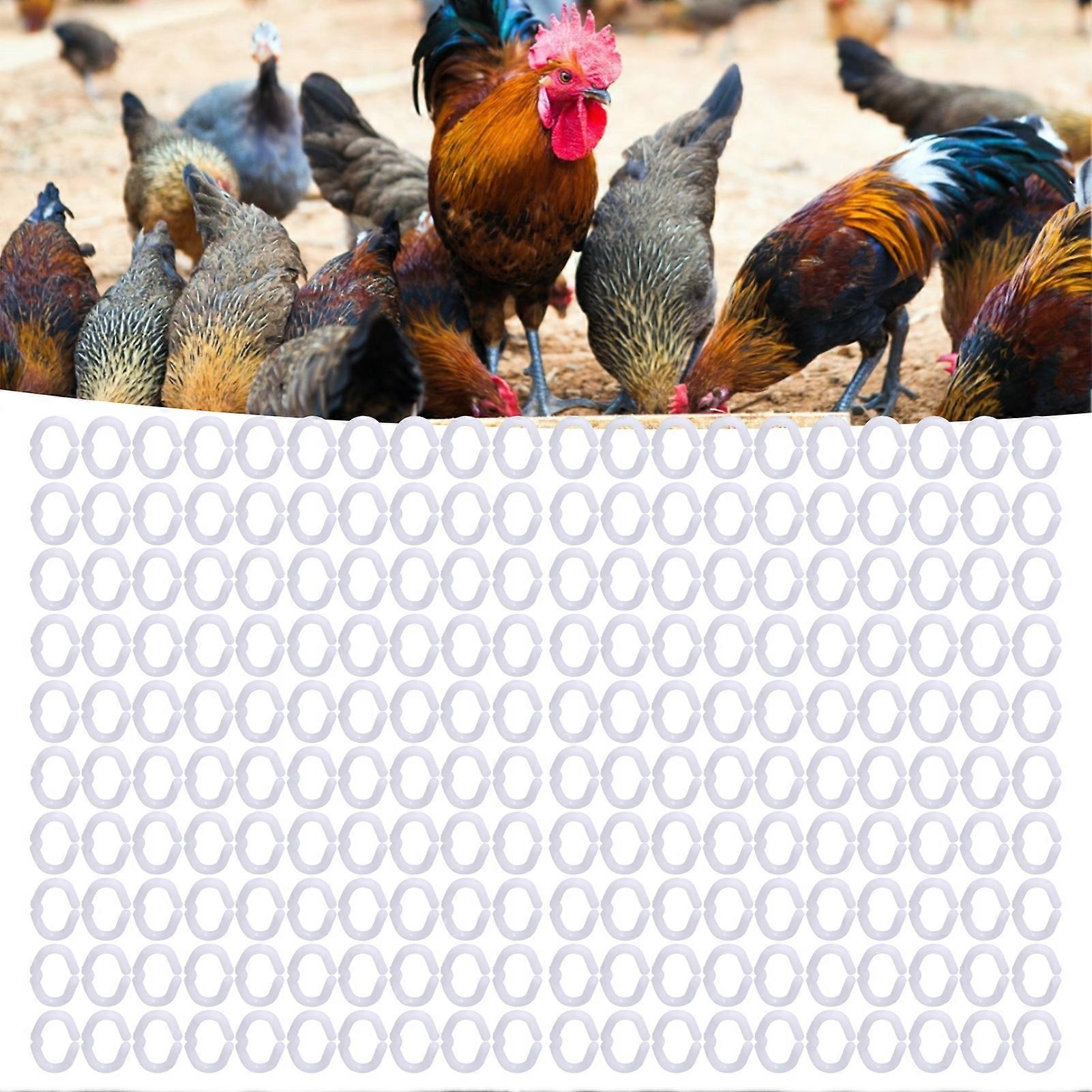 200PCS White PP Plastic Chicken Beak Clasps Reusable Poultry Clips