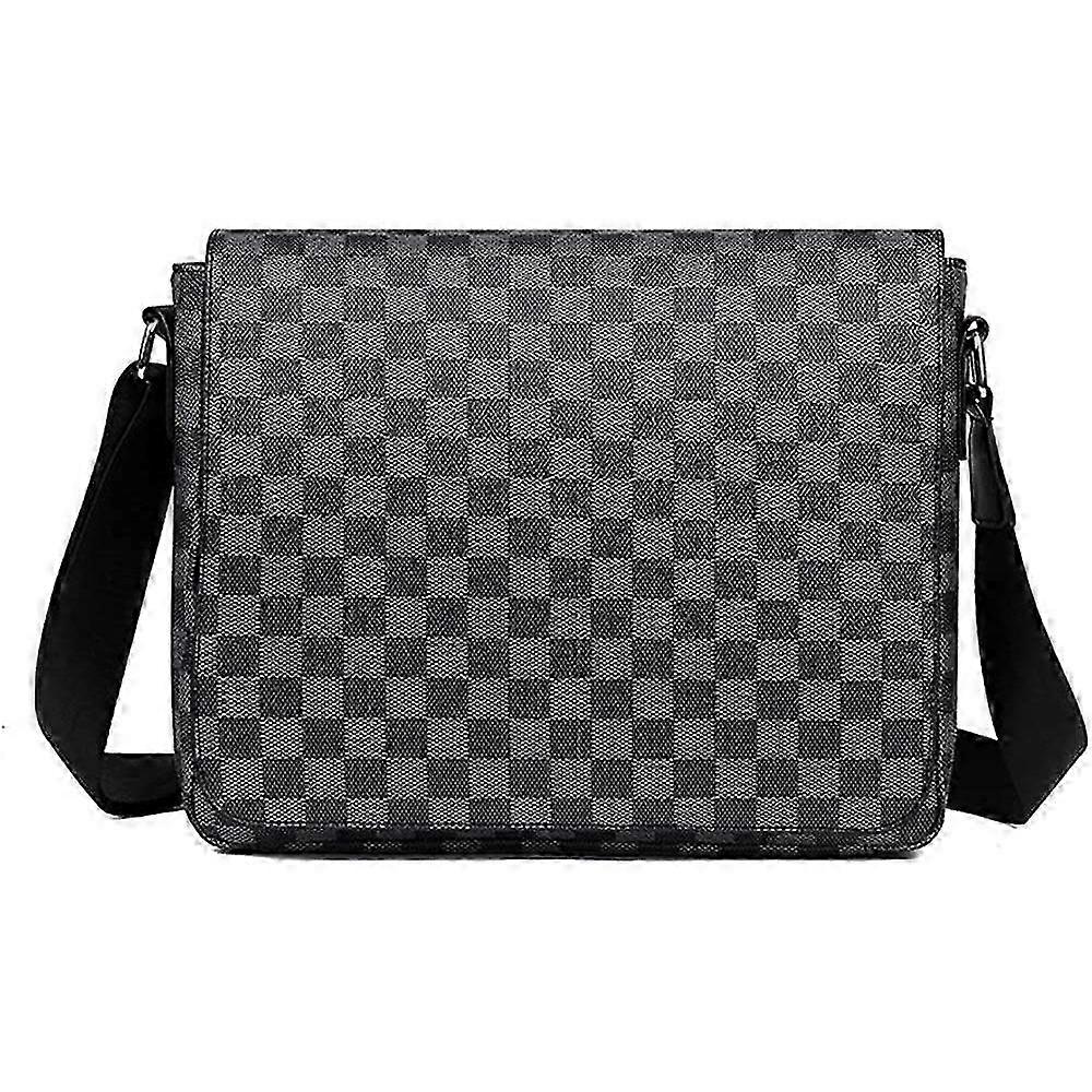 Large Capacity Checkerboard Multi-Compartment Crossbody Bag One Shoulder Casual Commuter Backpack