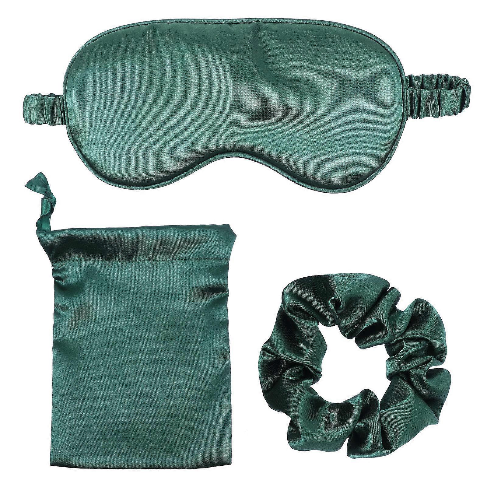 3pcs set Home Travel Silk Eye Mask Sleeping Mask and Hair Rope with Storage Bag Set
