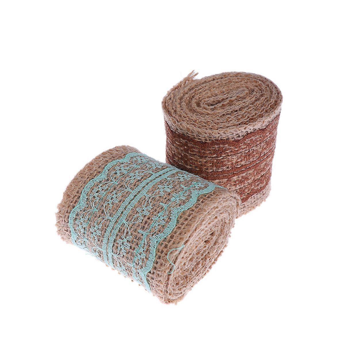 Gathered Ribbons For Crafts Table Decorations Rustic Design Linen And Lace Coffee 2Rolls
