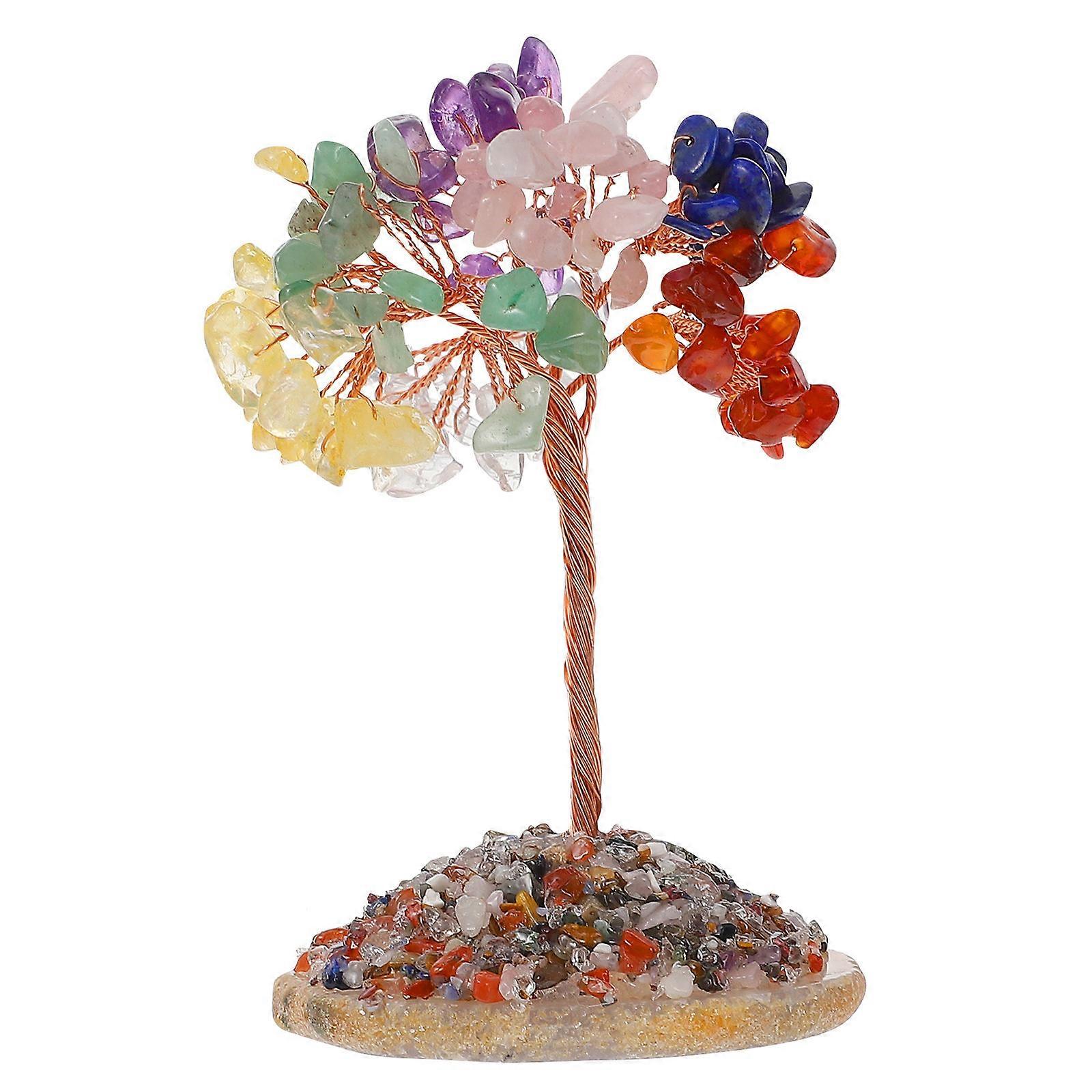 Crystal Money Tree for Wealth Decoration Assorted Color Feng Shui Bonsai Tree 6 Inches