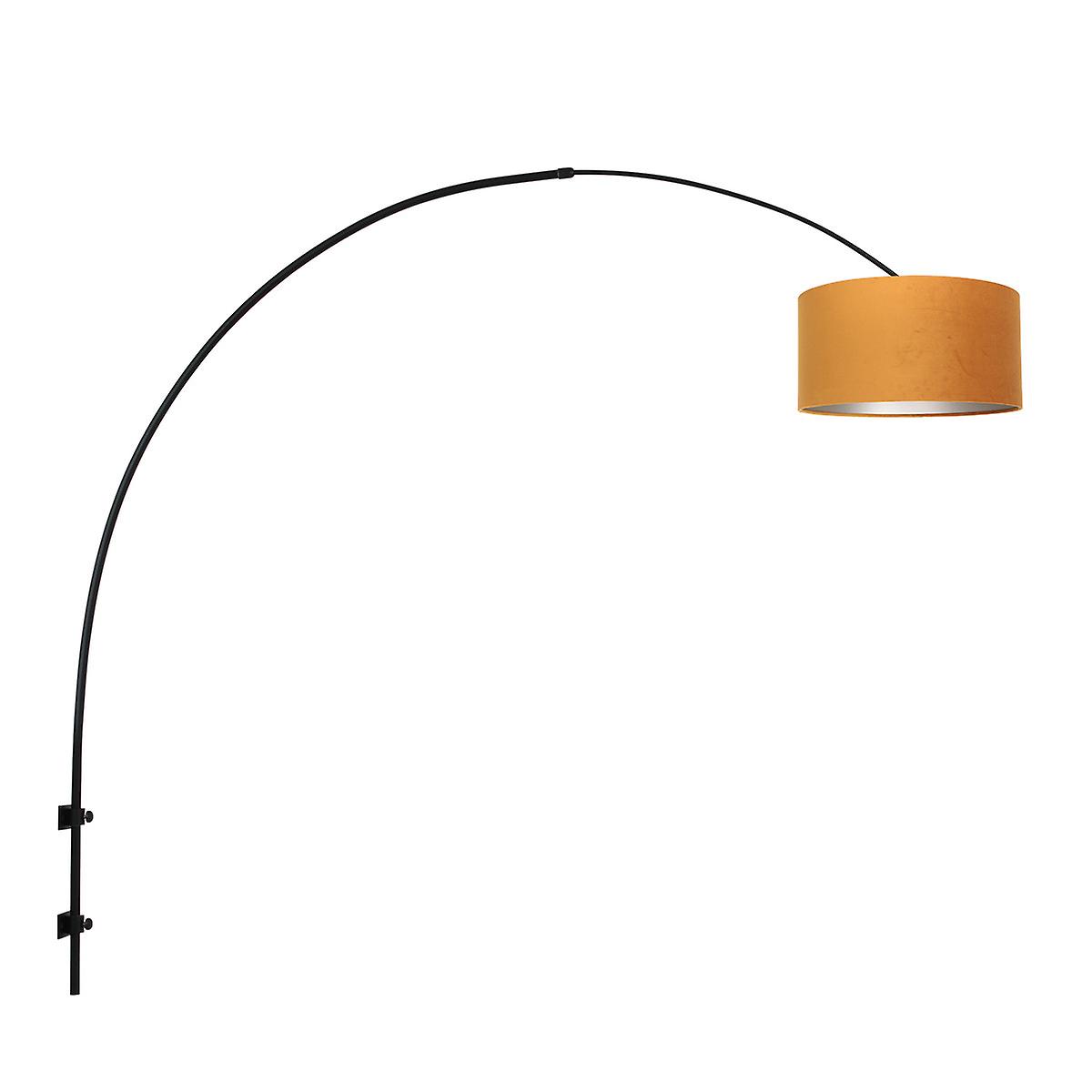 Sparkled Light Wall Lamp with Shade Matt Black, Velvet Gold