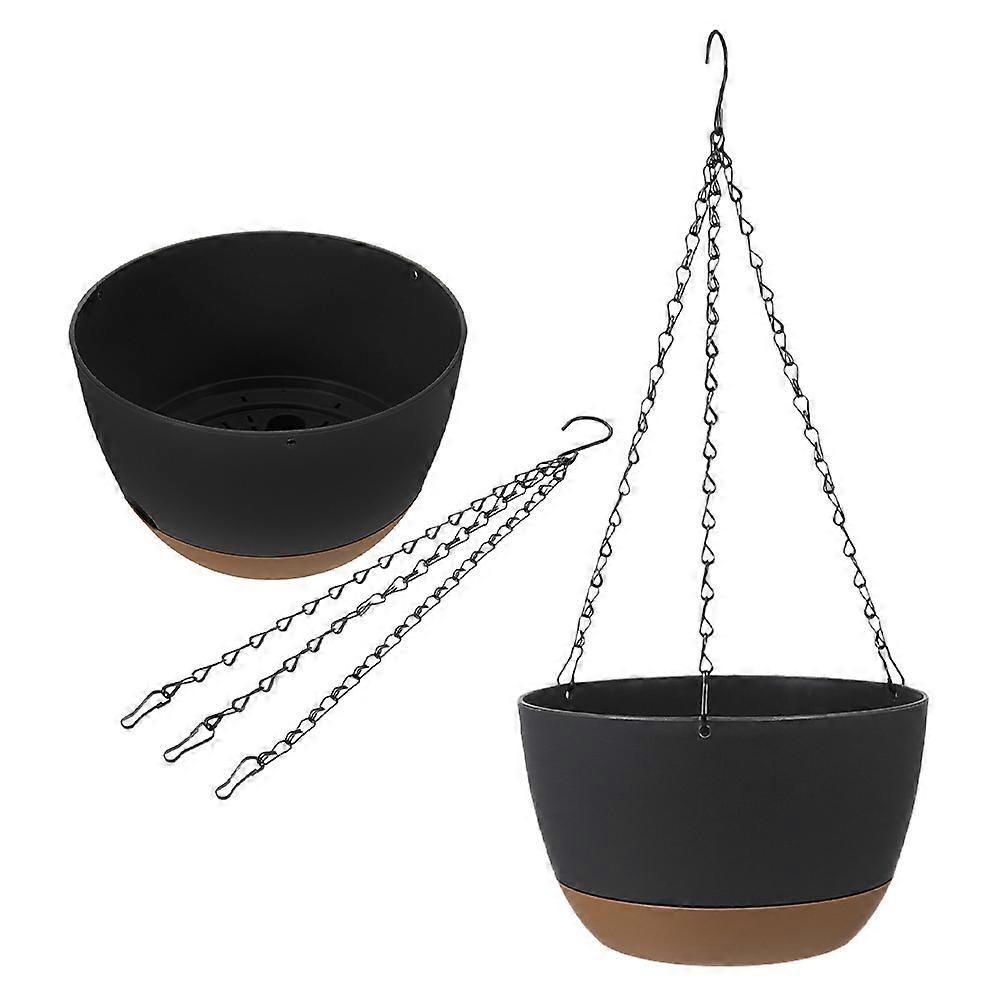 Indoor Hanging Pots For Plants Dark Grey Resists Deformation Balcony 8.25X8.25X5.11in Multipurpose Use 2Pcs
