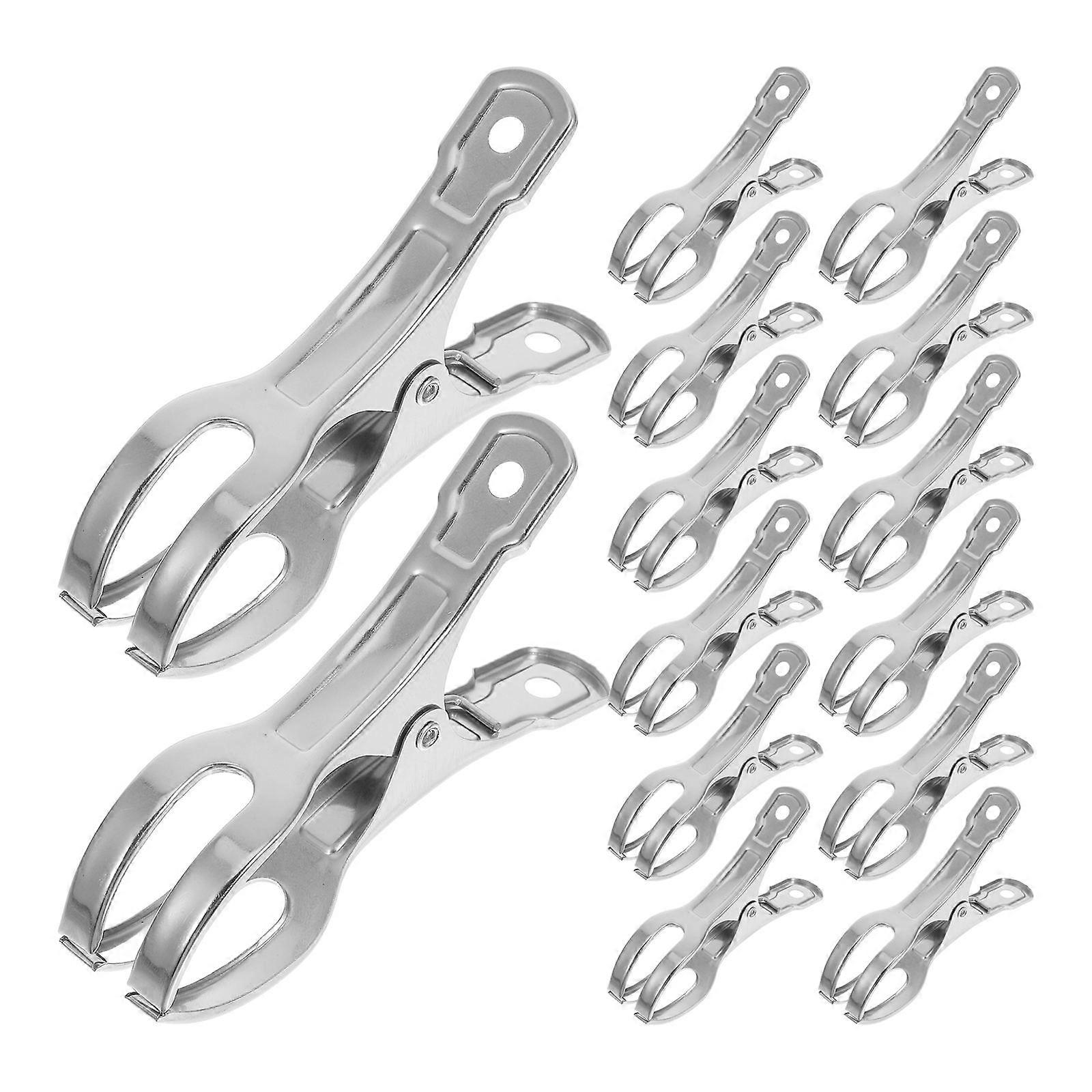 20PCS Winter Pool Cover Clips Durable Stainless Steel Clamps for Above Ground Pools Non Slip Design Multi Use Towel and Clothes Holders Easy Storage