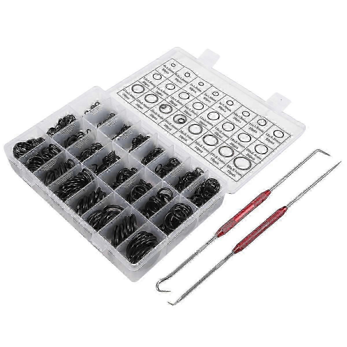 740PCS Nitrile Rubber O Ring Set with Hook Tools NBR Seal Rings Gasket Oring Oil-Resistant Sealing O-Ring Kit js
