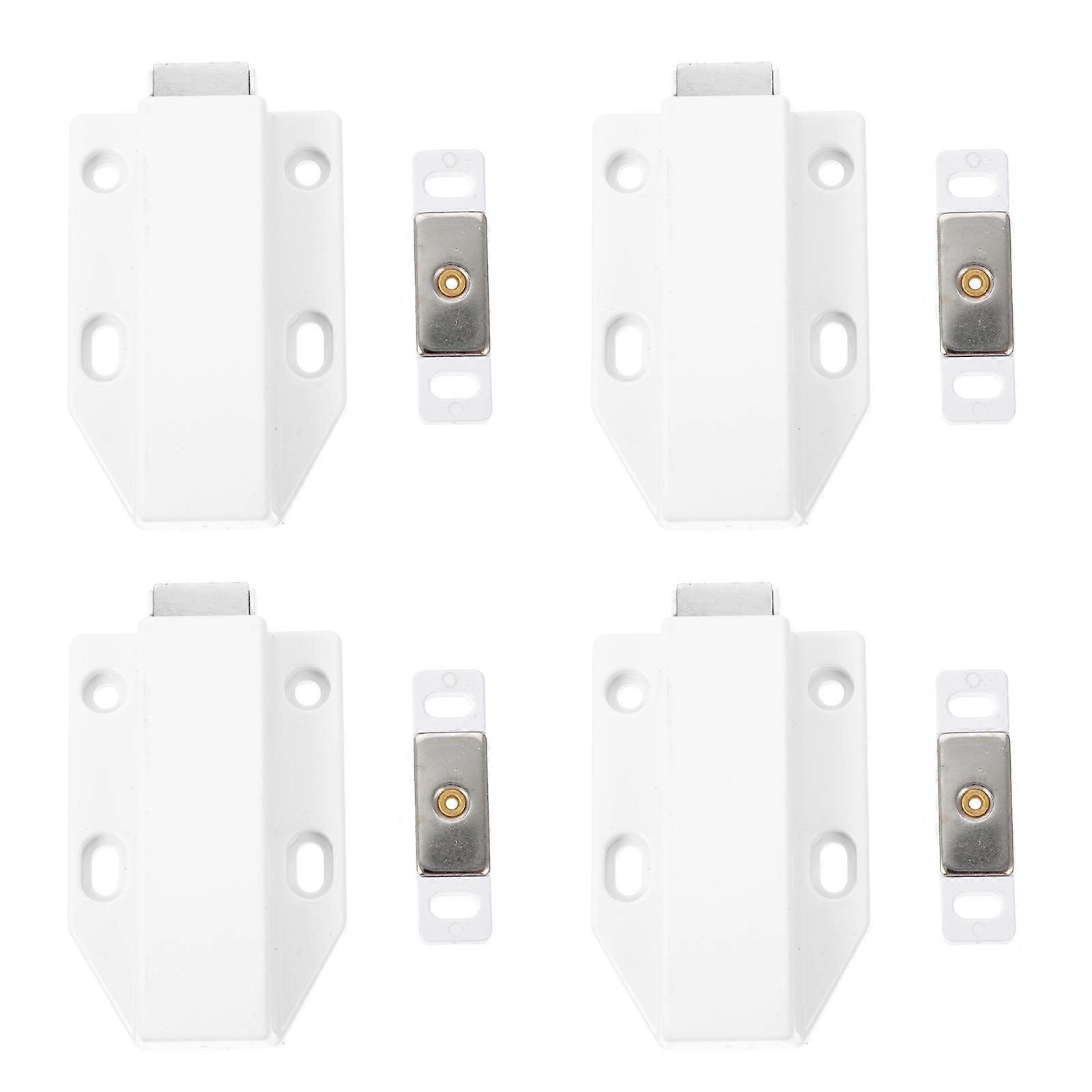 Magnetic Closure Cabinet Door Latch for Kitchen Easy Installation Steel Material Rectangular Shape 4Pcs