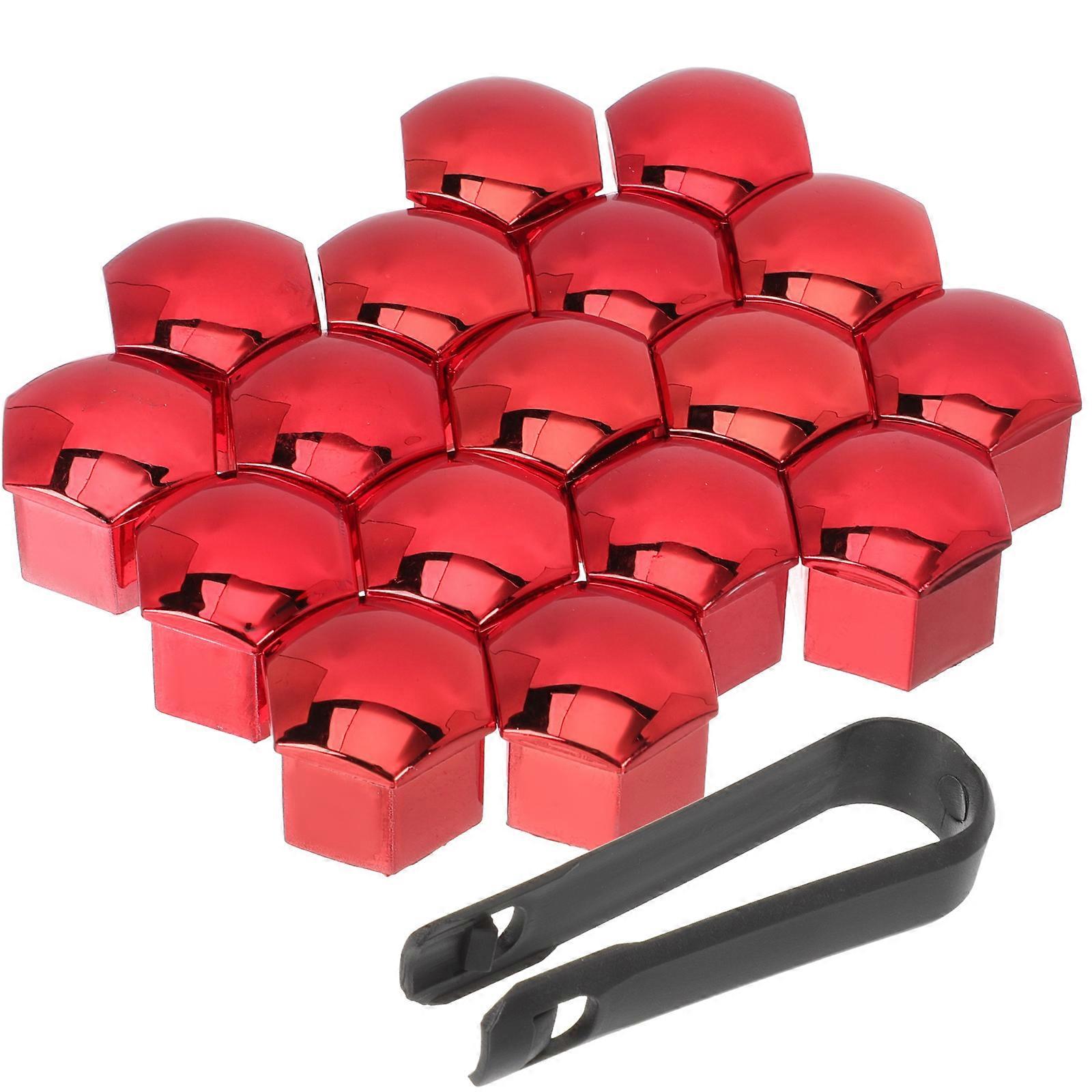 20pcs Chrome Lug Nut Covers, Rust Resistant Wheel Hub Caps with Fitment Tool for Car Exterior Protection Against Rust and Road Damage