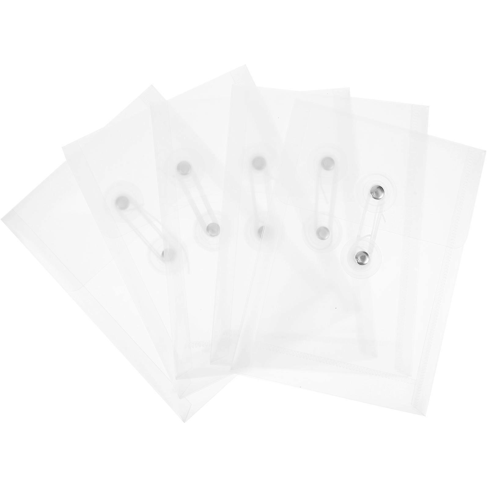 File Organizer Transparent File Bags Storage Home Use Office Use A6 Size Pp Material Simple Style For Files Notebooks Small Objects 5Set