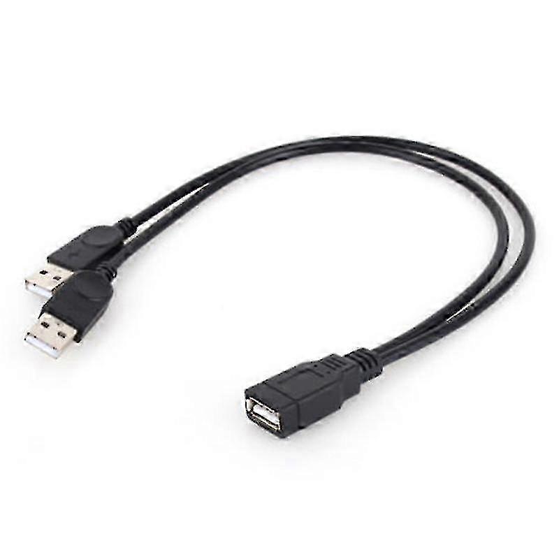 Ny USB 2.0 1 hunn til 2 hann Y-splitter Data Sync Lading Forlengelseskabel