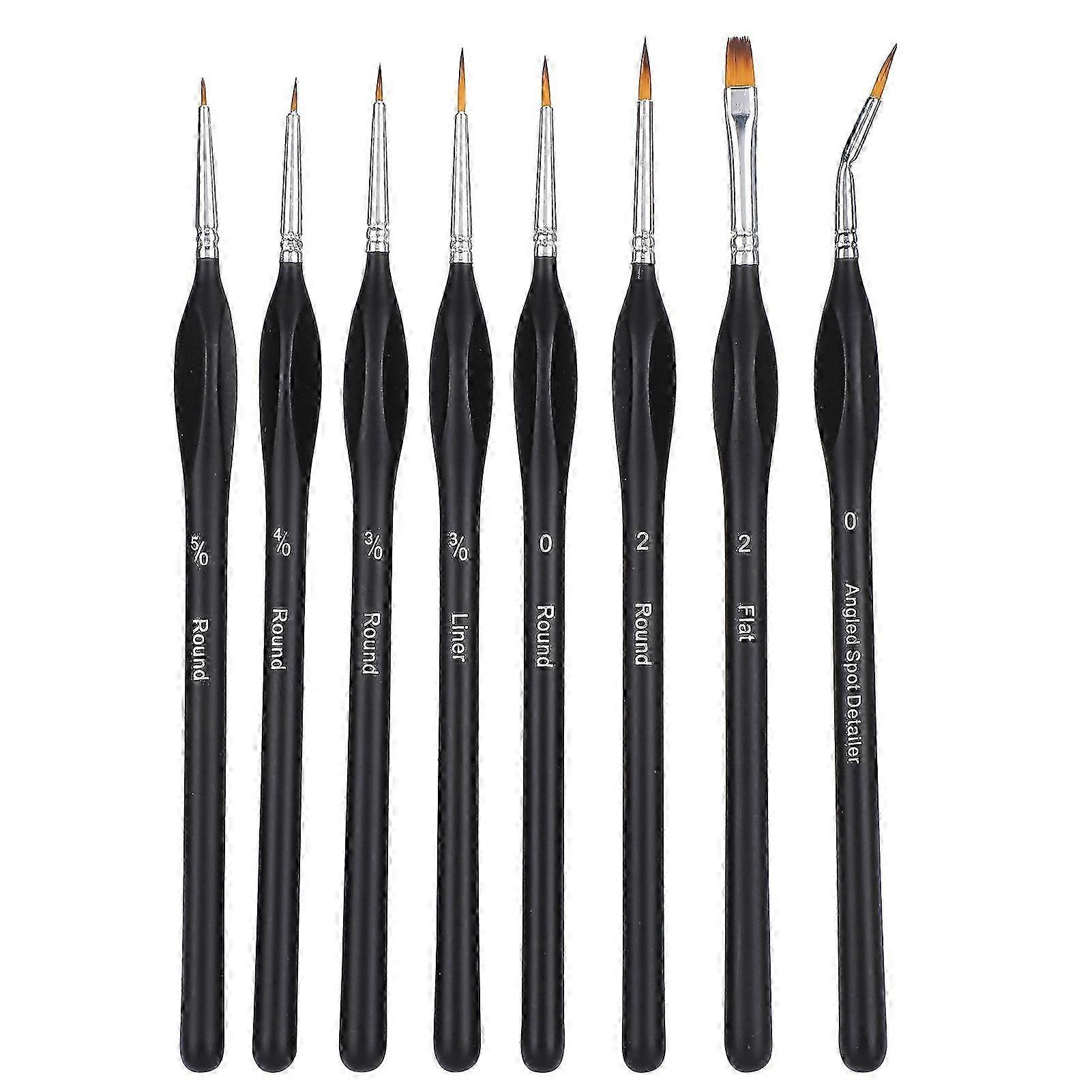 8Pcs Nylon and Wool Painting Brush Set for Watercolor and Acrylic Art Students
