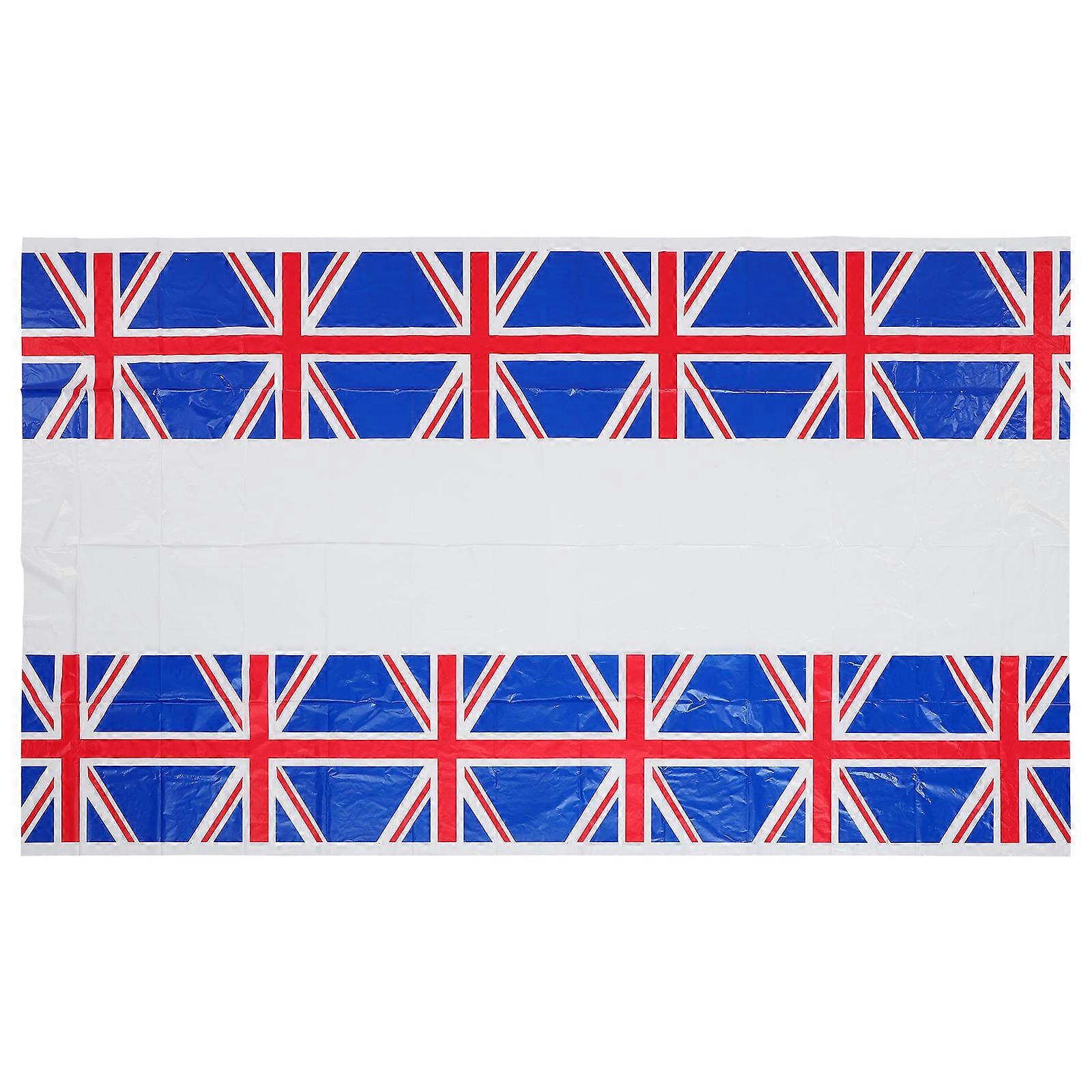 UK Flag Pattern Tablecloth Table Decoration Multi-Colored 220x130cm Rectangular Disposable 1Set