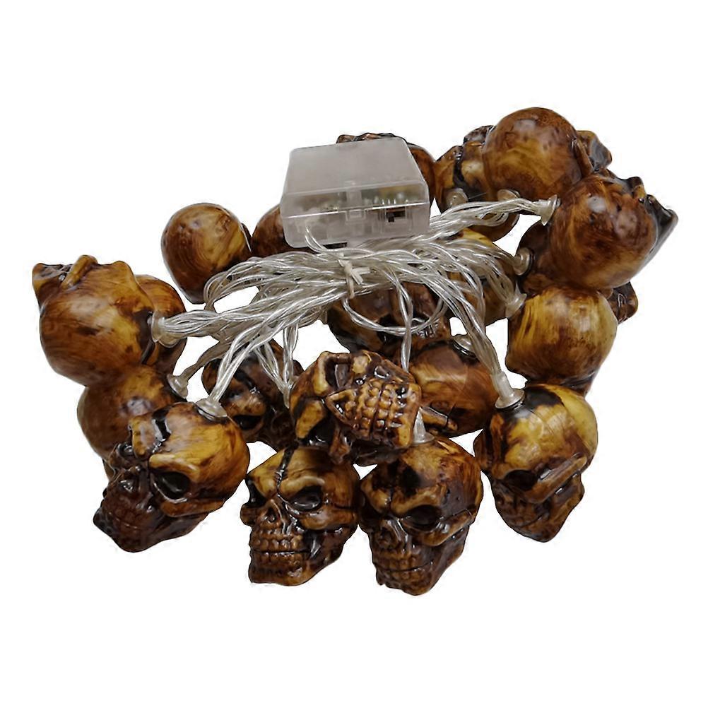 Halloween Theme Plastic Skull String Lights 1Pcs Yellow for Decor Unique Skull Design