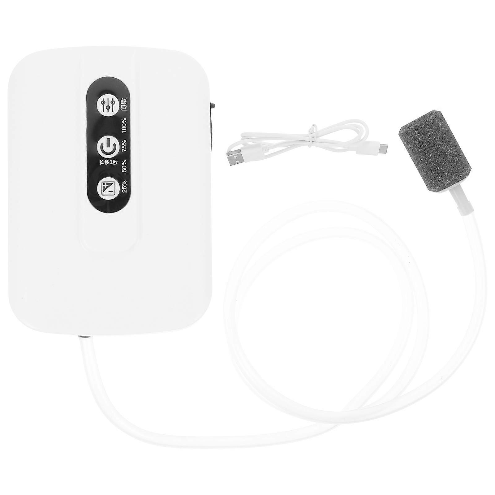 Fish Tank Air Pump Oxygen Diffuser Beginner Users Silent Operation White 12.50X8.00X4.00CM 1Set