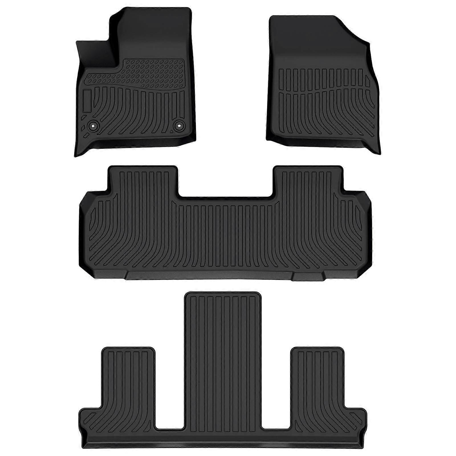 Fits 18-24 Chevy Traverse 7-Seat 3D Floor Mats All Weather Heavy Duty TPE Carpet NO.7297