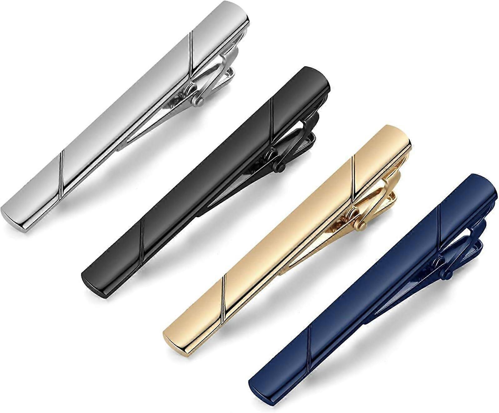 4pcs Tie Clips for Men, Tie Bar Set for Regular Ties