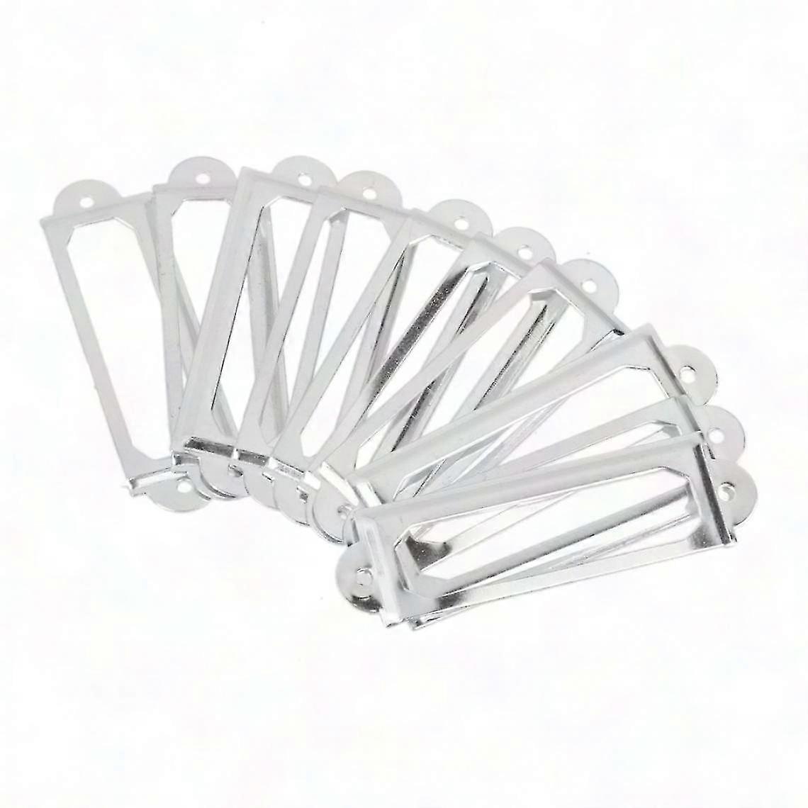 50 Pack Cabinet Label Holders - White Frame with Pull Handles for File Name Cards