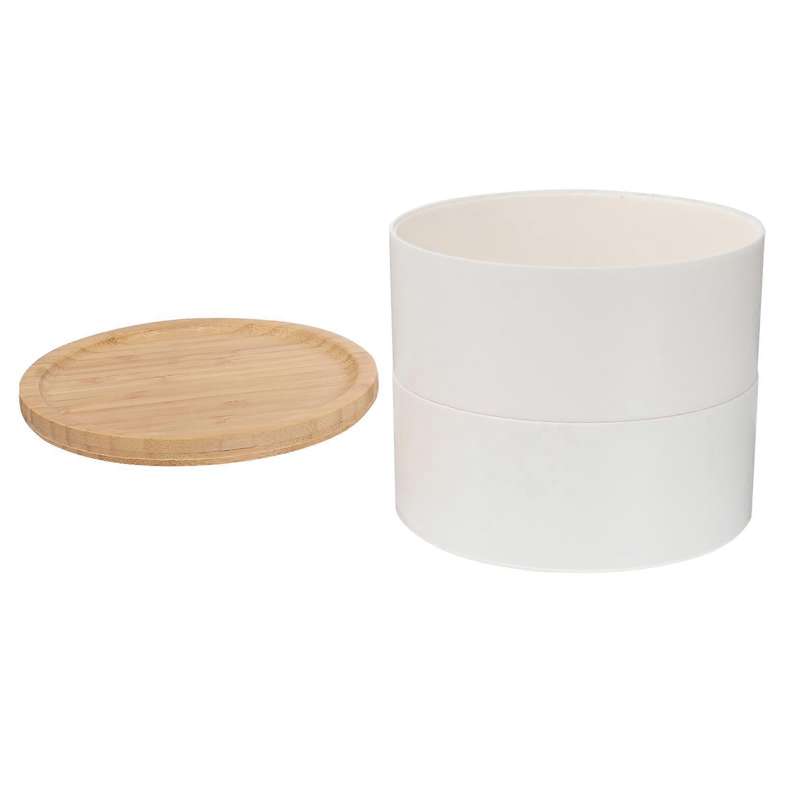 Chic Stackable Multi Layer Jewelry Holder with Rotating Design, Bamboo Lid for Necklace and Earring Storage at Home or Parties