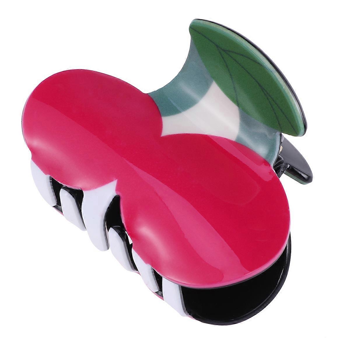 Red Acrylic Cherry Hairpin for Women and Girls with Unique Hollow Design Fashionable Hair Accessories Large Size