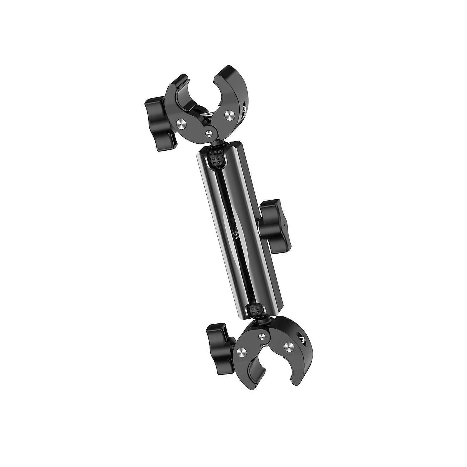 Aluminum Alloy Motorcycle Selfies Stick Mount for Action Cameras with Double Head Clamp and Adjustable Angled Multicolor